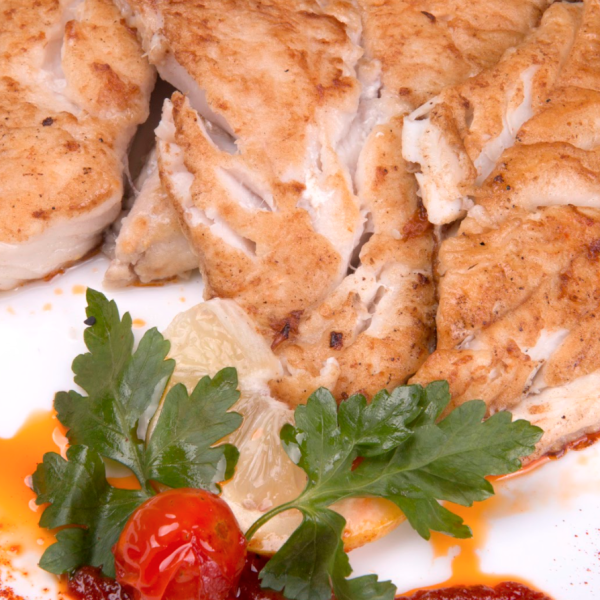 Pesca a la plancha con guarnición